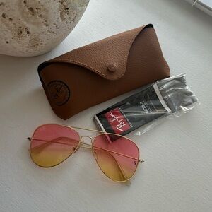 Pink & Yellow Ray Ban Aviators